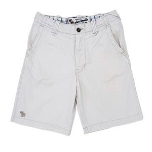 Abercrombie & Fitch Men's Adirondack Campus Shorts Sz 14 Beige Distressed Cotton